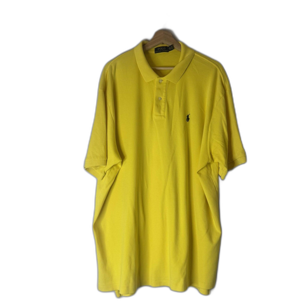 Polo Ralph Lauren Polo Shirt Mens 2XL Yellow Short Sleeve Pony Logo Cotton